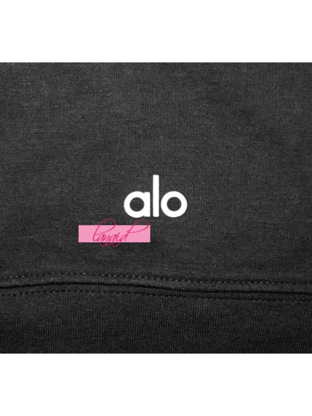 Alo Cropped Double Take Hoodie Black Hooded Hood Pullover Stretchy Sweatshirt S